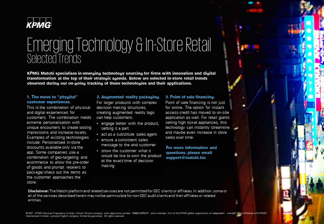 Emerging Technology and In-Store Retail: Selected Trends